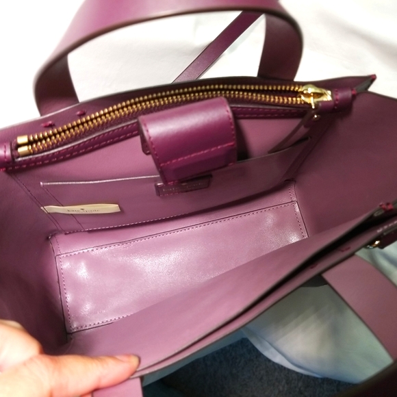 Kate Spade Mini Nelle Putnam Drive Convertible Tote in Plum Leather - Picture 8 of 12